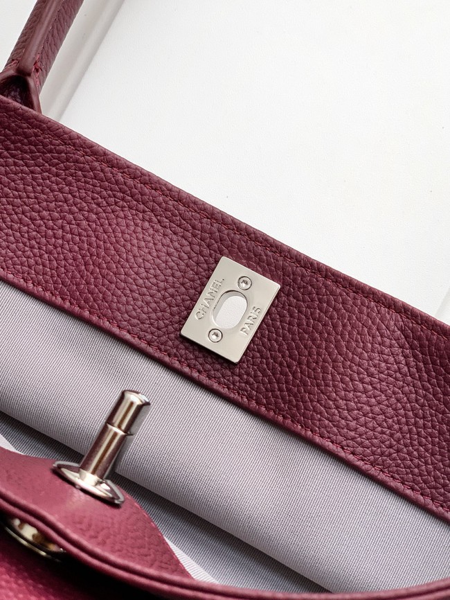 CHANEL Medium Tote Bag AS2156 wine red