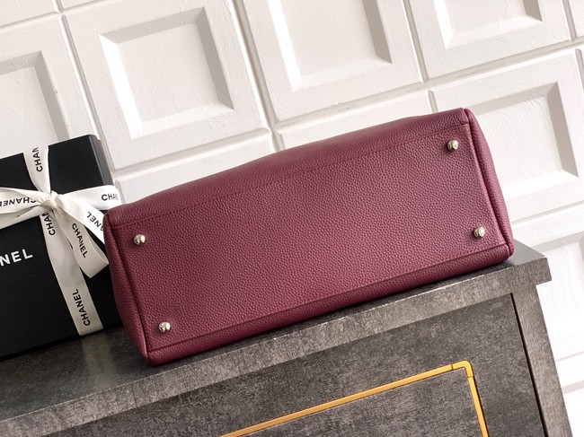 CHANEL Medium Tote Bag AS2156 wine red