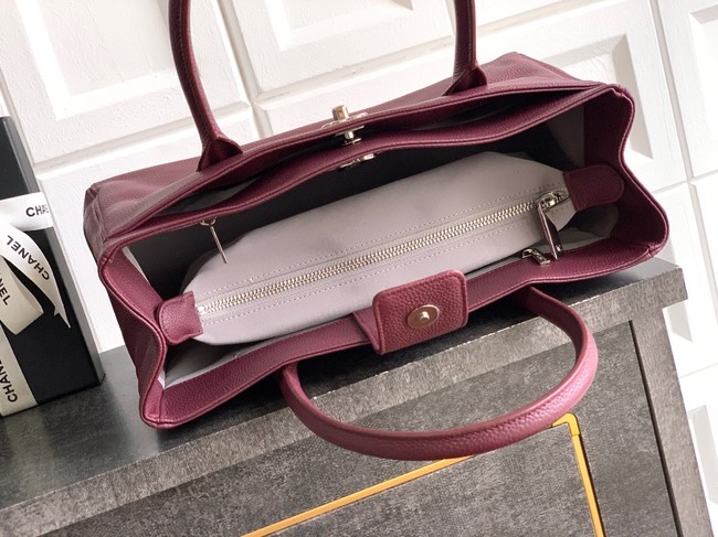 CHANEL Medium Tote Bag AS2156 wine red
