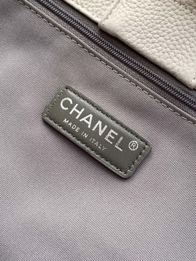 CHANEL Grained Calfskin Tote Bag AS2157 Cream