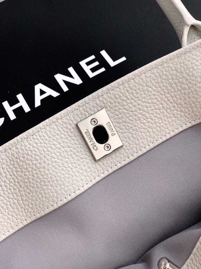 CHANEL Grained Calfskin Tote Bag AS2157 Cream