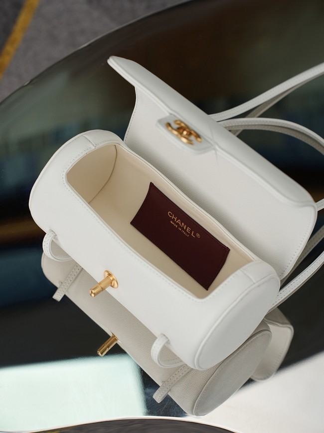 CHANEL mall Bowling Bag AS6143 white
