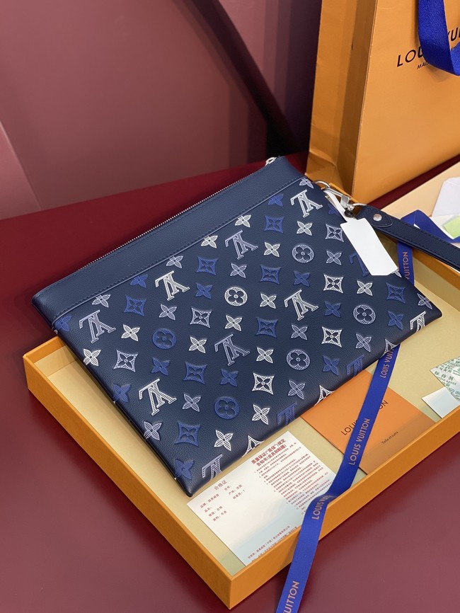 Louis Vuitton DAILY POUCH calfskin leather MM M28913 dark blue