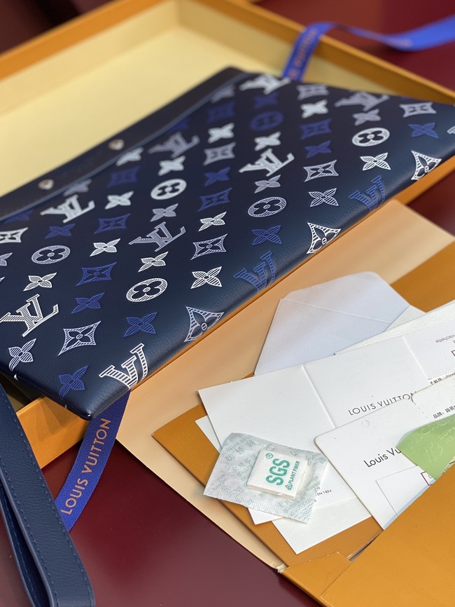 Louis Vuitton DAILY POUCH calfskin leather MM M28913 dark blue