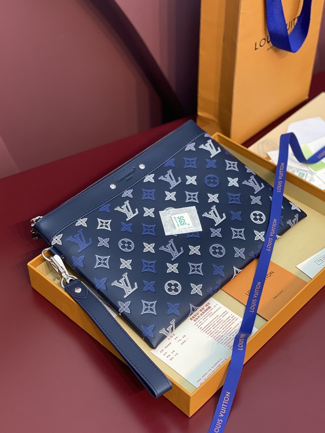 Louis Vuitton DAILY POUCH calfskin leather MM M28913 dark blue