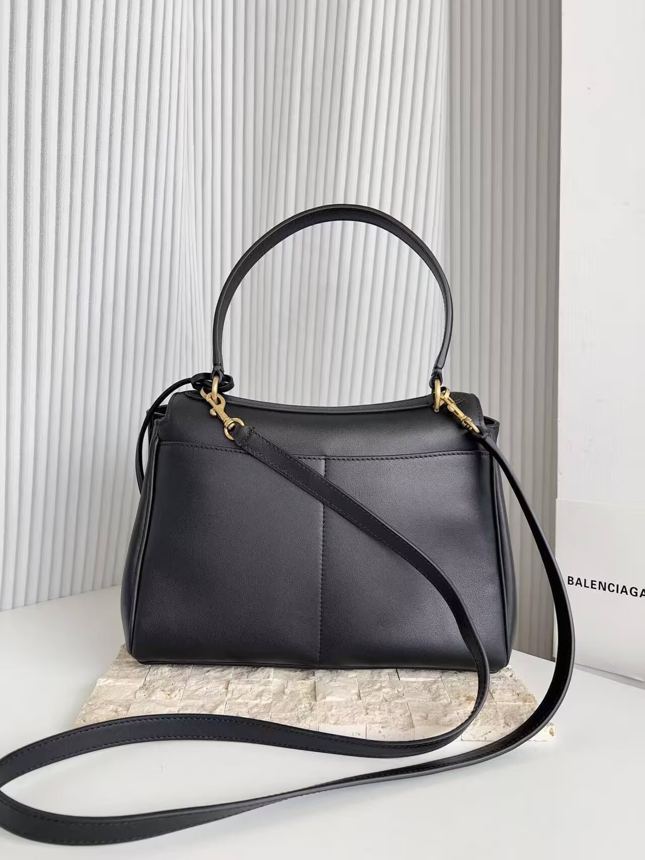 Balenciaga Rodeo Handbag Large smooth calfskin 795459 black gold-tone Balenciaga Rodeo Handbag Large smooth calfskin 795459 black gold-tone