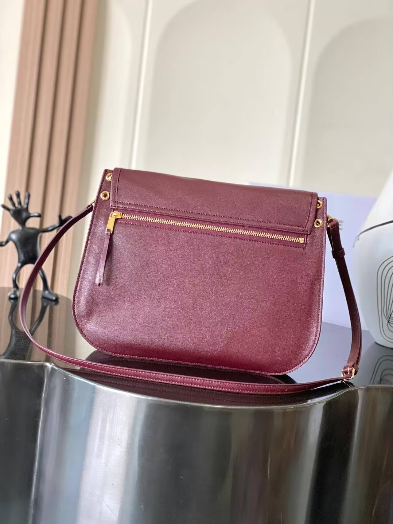 CELINE Original Leather Shoulder Bag C63201 Burgundy