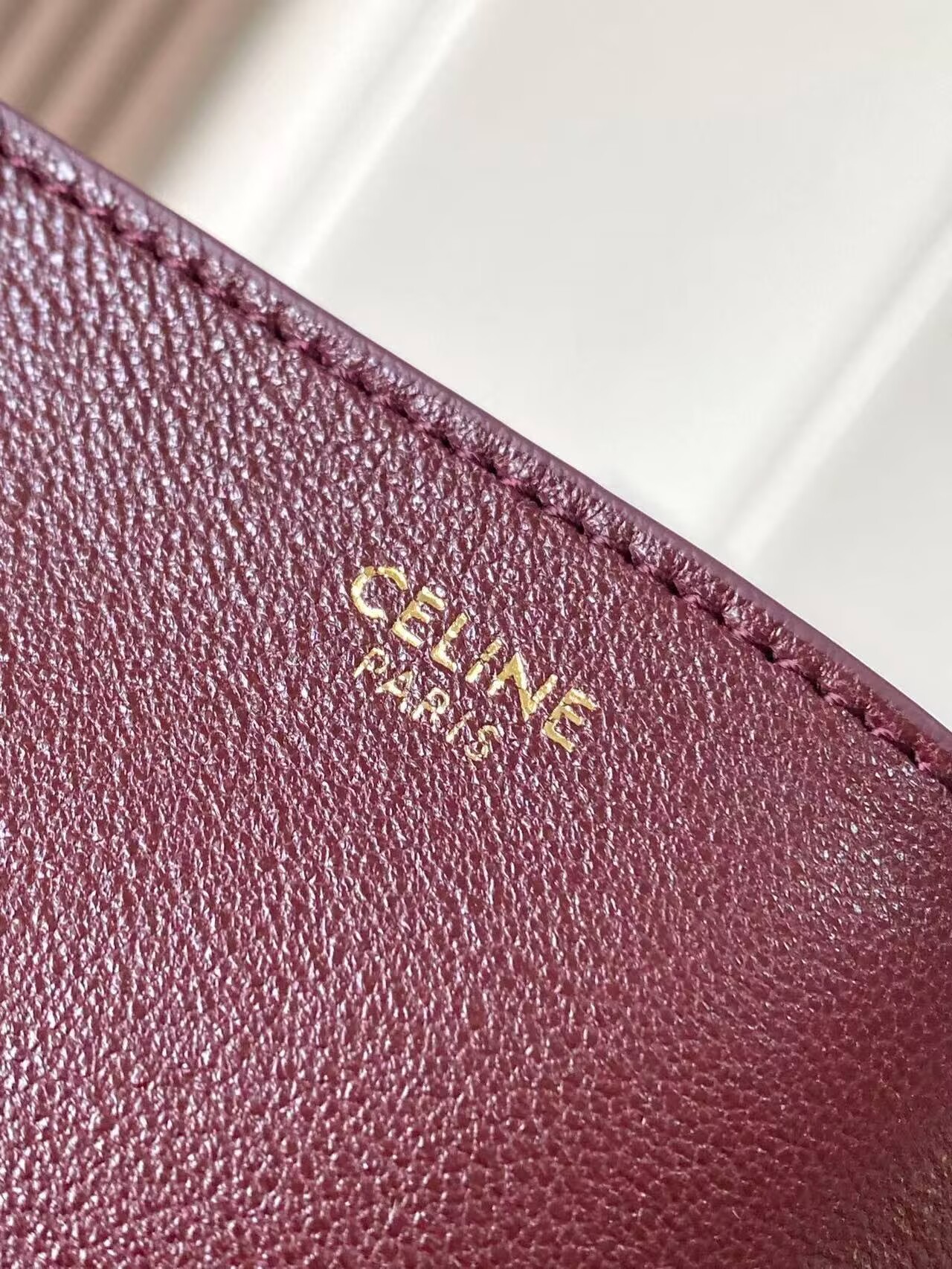 CELINE Original Leather Shoulder Bag C63201 Burgundy