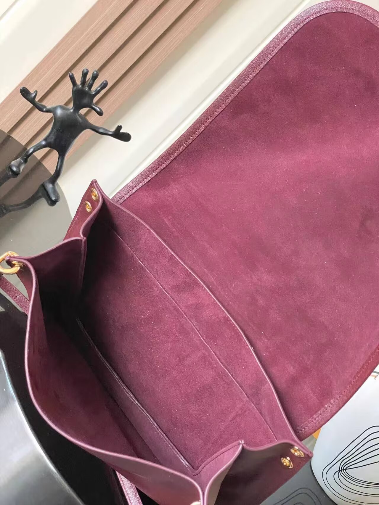 CELINE Original Leather Shoulder Bag C63201 Burgundy