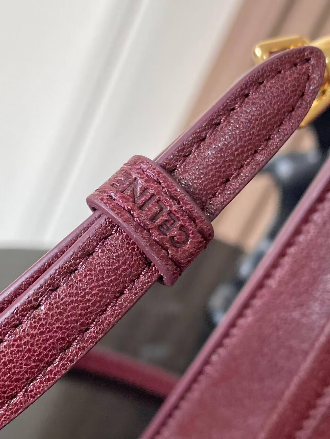 CELINE Original Leather Shoulder Bag C63201 Burgundy