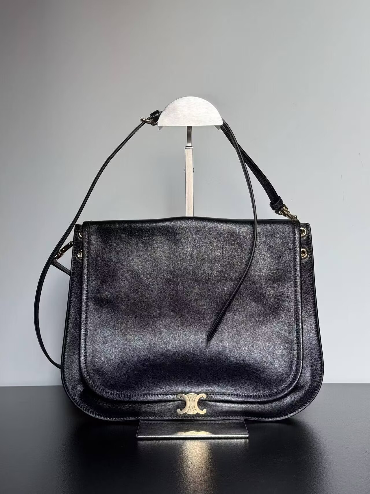 CELINE Original Leather Shoulder Bag C63201 Black