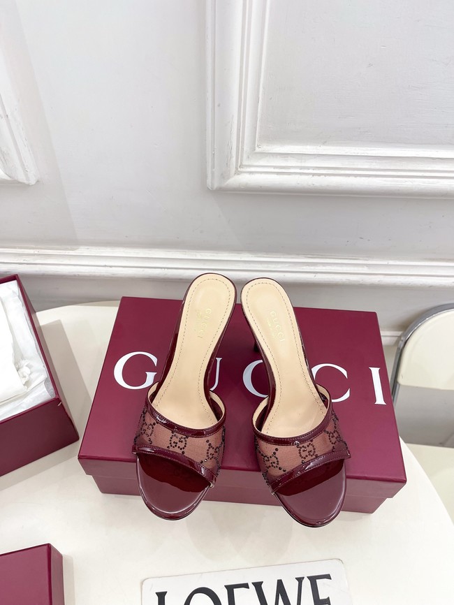 GUCCI Womens crystal slide sandal 855831-1