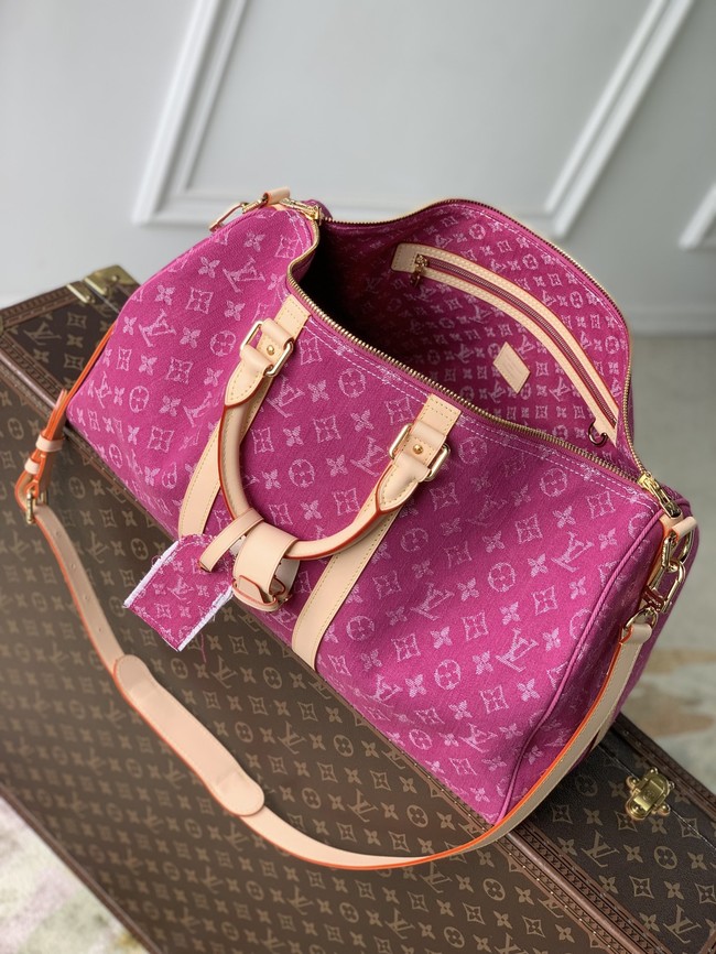 Louis Vuitton Keepall Bandouliere 45 M27944 Fuchsia Denim