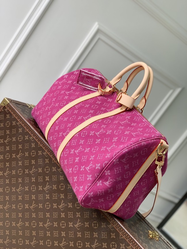Louis Vuitton Keepall Bandouliere 45 M27944 Fuchsia Denim