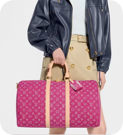 Louis Vuitton Keepall Bandouliere 45 M27944 Fuchsia Denim Louis Vuitton Keepall Bandouliere 45 M27944 Fuchsia Denim