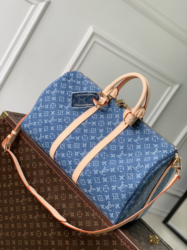 Louis Vuitton Keepall Bandouliere 45 M27944 blue Denim