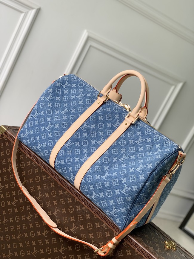 Louis Vuitton Keepall Bandouliere 45 M27944 blue Denim