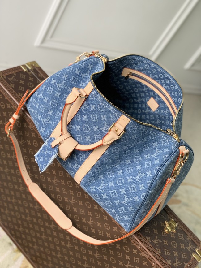 Louis Vuitton Keepall Bandouliere 45 M27944 blue Denim