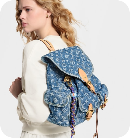 Louis Vuitton Montsouris Cargo Backpack M27330 Blue Denim Louis Vuitton Montsouris Cargo Backpack M27330 Blue Denim