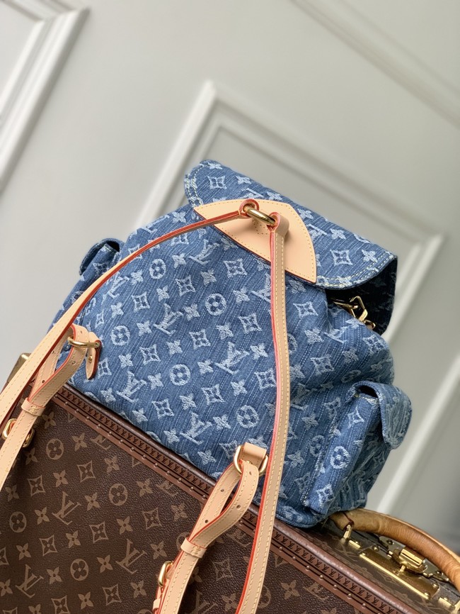 Louis Vuitton Montsouris Cargo Backpack M27330 Blue Denim