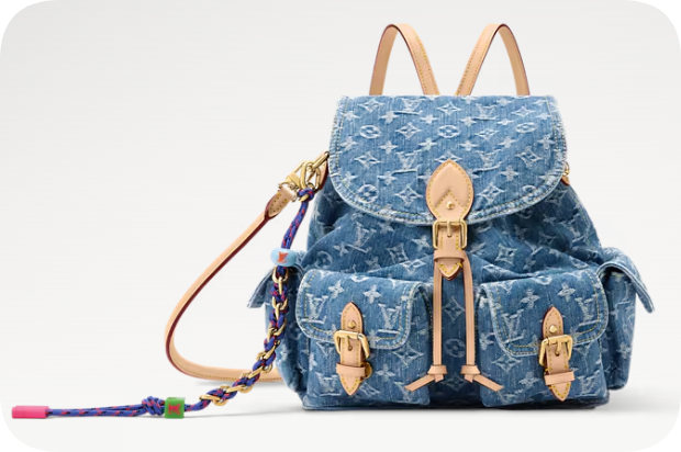 Louis Vuitton Montsouris Cargo Backpack M27330 Blue Denim