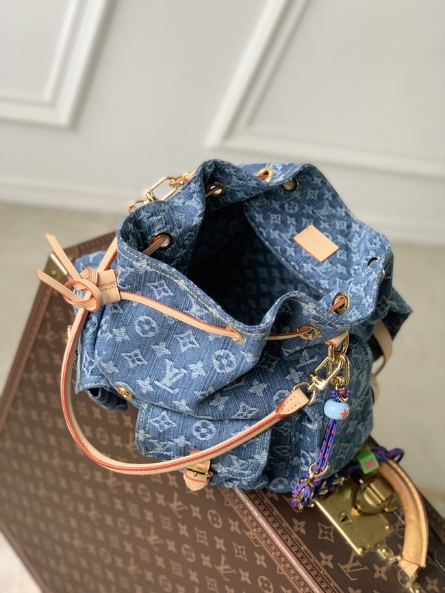 Louis Vuitton Montsouris Cargo Backpack M27330 Blue Denim