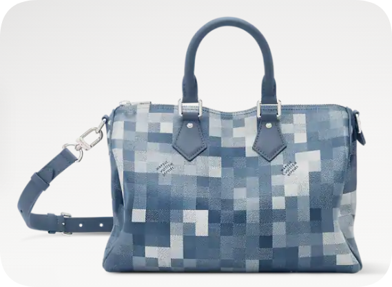 Louis Vuitton NEW Speedy 30 Bandouliere M28978 Indigo Blue