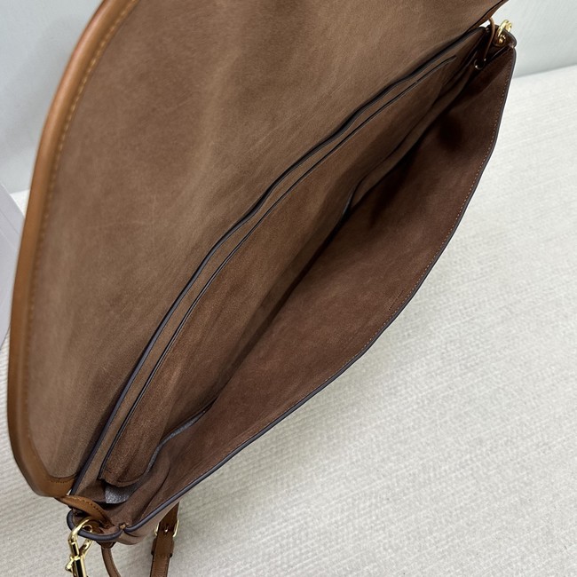 CELINE HALFMOON SOFT TRIOMPHE BAG IN SUPPLE SHINY LAMBSKIN 124142 SOFT TAN