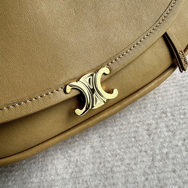 CELINE LITTLE HALFMOON SOFT TRIOMPHE IN SUPPLE SHINY LAMBSKIN 73778 SANDCASTLE