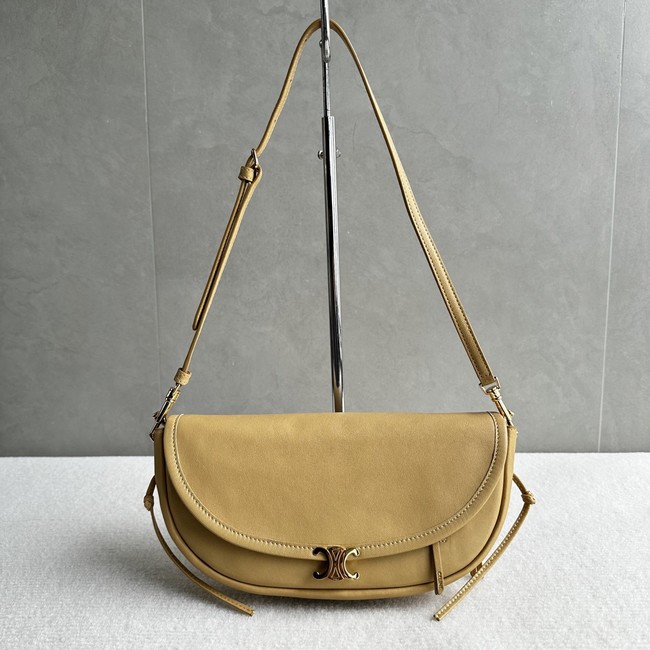 CELINE LITTLE HALFMOON SOFT TRIOMPHE IN SUPPLE SHINY LAMBSKIN 73778 SANDCASTLE