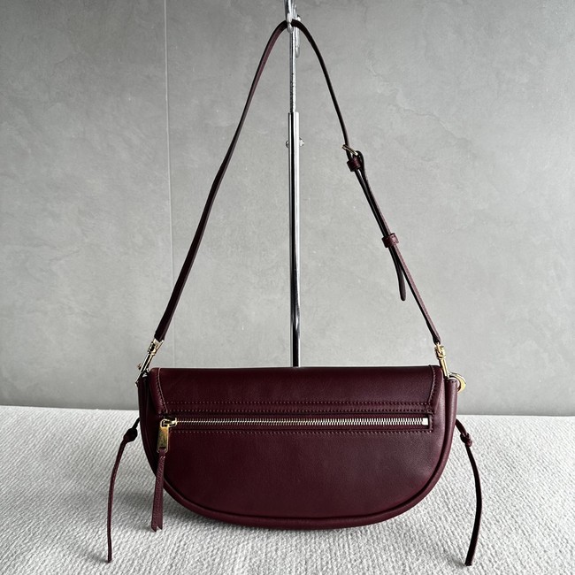 CELINE LITTLE HALFMOON SOFT TRIOMPHE IN SUPPLE SHINY LAMBSKIN 73778 SYRAH