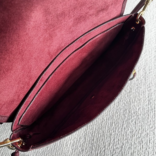 CELINE LITTLE HALFMOON SOFT TRIOMPHE IN SUPPLE SHINY LAMBSKIN 73778 SYRAH