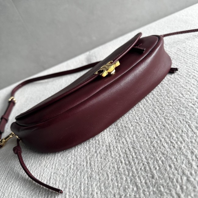CELINE LITTLE HALFMOON SOFT TRIOMPHE IN SUPPLE SHINY LAMBSKIN 73778 SYRAH