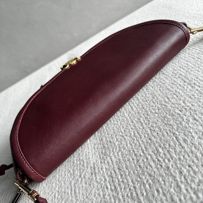 CELINE LITTLE HALFMOON SOFT TRIOMPHE IN SUPPLE SHINY LAMBSKIN 73778 SYRAH