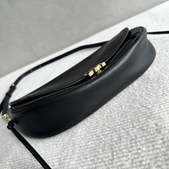 CELINE LITTLE HALFMOON SOFT TRIOMPHE IN SUPPLE SHINY LAMBSKIN 73778 black