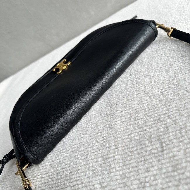 CELINE LITTLE HALFMOON SOFT TRIOMPHE IN SUPPLE SHINY LAMBSKIN 73778 black