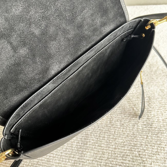 CELINE LITTLE HALFMOON SOFT TRIOMPHE IN SUPPLE SHINY LAMBSKIN 73778 black
