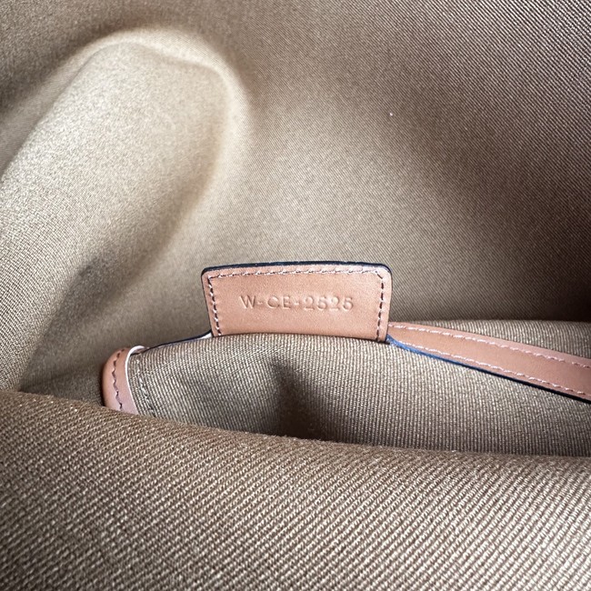 CELINE SOFT SHOPPER BAG IN Triomphe Canvas and Calfskin 123912 SANDCASTLE & SOFT LIME
