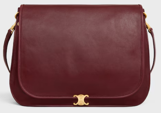 CELINE SOFT TRIOMPHE BESACE IN SUPPLE SHINY LAMBSKIN 123632 SYRAH