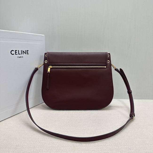 CELINE SOFT TRIOMPHE BESACE IN SUPPLE SHINY LAMBSKIN 123632 SYRAH