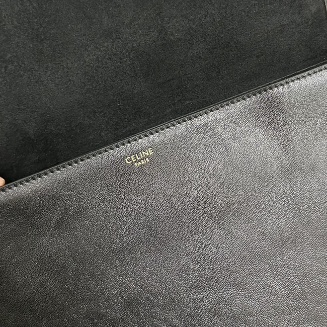 CELINE SOFT TRIOMPHE BESACE IN SUPPLE SHINY LAMBSKIN 123632 black