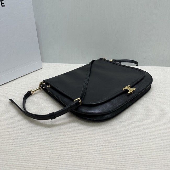 CELINE SOFT TRIOMPHE BESACE IN SUPPLE SHINY LAMBSKIN 123632 black