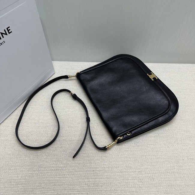 CELINE SOFT TRIOMPHE BESACE IN SUPPLE SHINY LAMBSKIN 123632 black