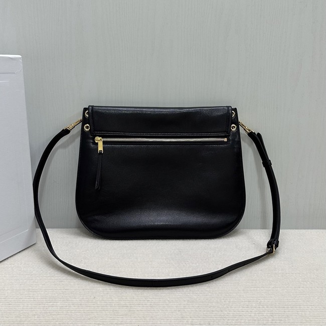 CELINE SOFT TRIOMPHE BESACE IN SUPPLE SHINY LAMBSKIN 123632 black