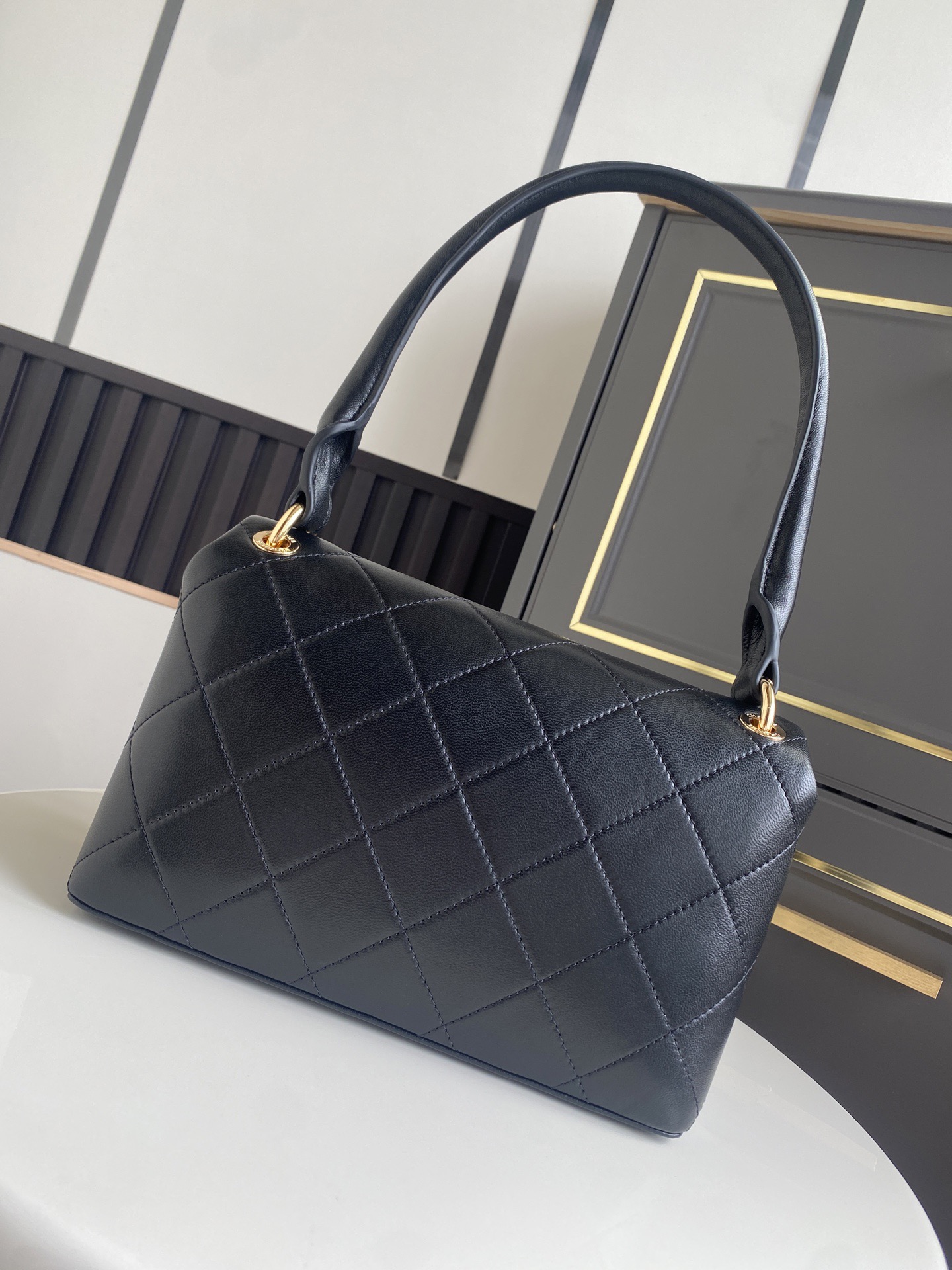 CHANEL Lambskin Flap Bag AS6112 black