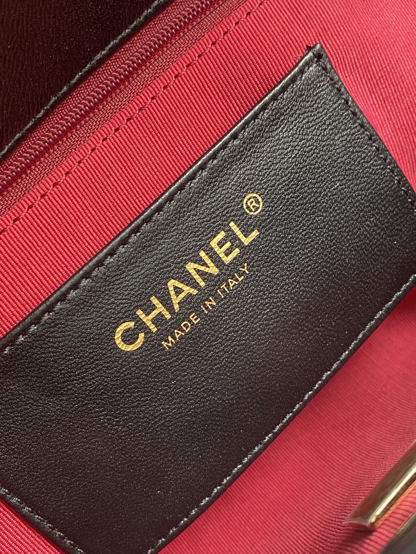 CHANEL Lambskin Flap Bag AS6112 black