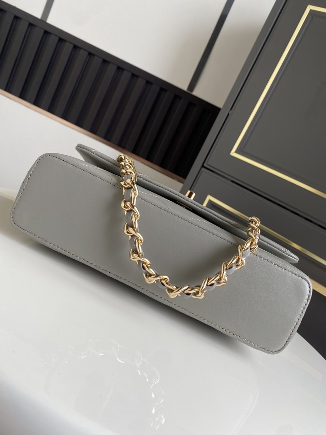 CHANEL Lambskin Flap Bag AS6112 gray