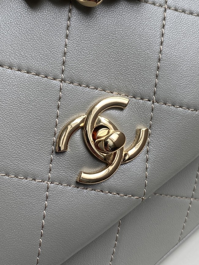 CHANEL Lambskin Flap Bag AS6112 gray