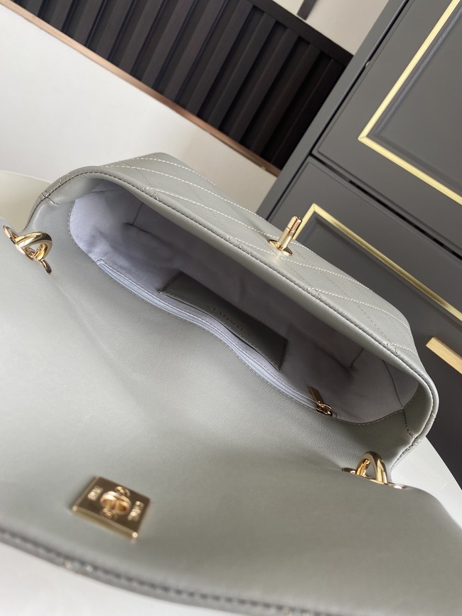 CHANEL Lambskin Flap Bag AS6112 gray