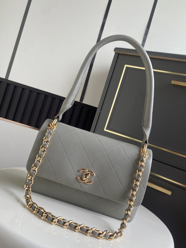 CHANEL Lambskin Flap Bag AS6112 gray